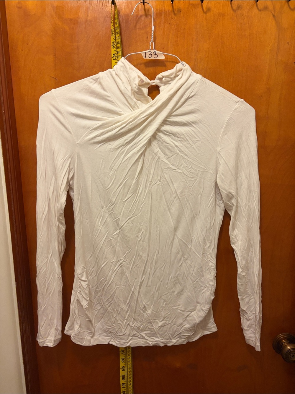 Tribal Cream Long-Sleeve Twist Neck Top